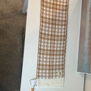 Timberland Tan and Cream Checkered Scarf